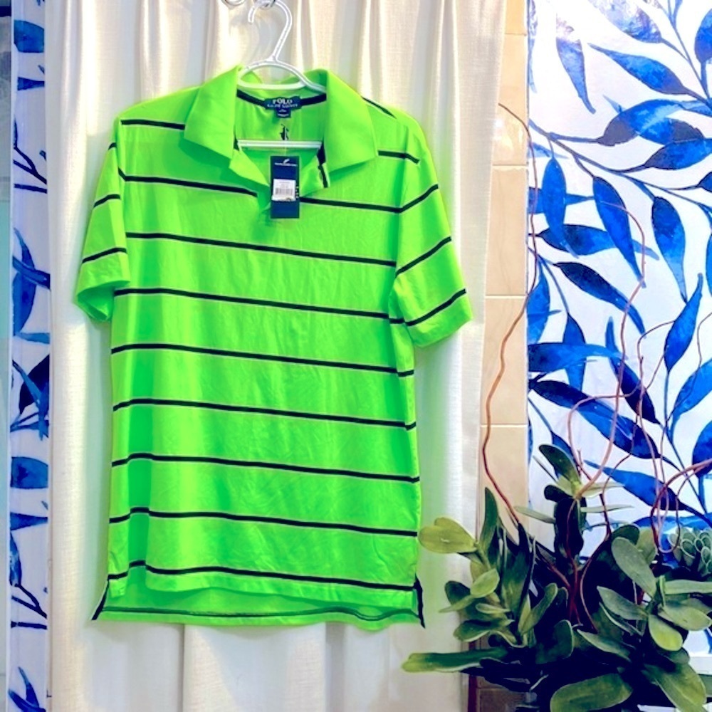 NWT Boy’s Polo Ralph Lauren Golf IV Blaze Lime Polyester & Spandex Golf Polo XL
